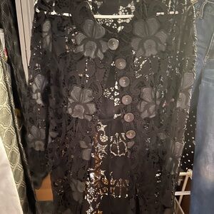 Floral Lace Black Blazer